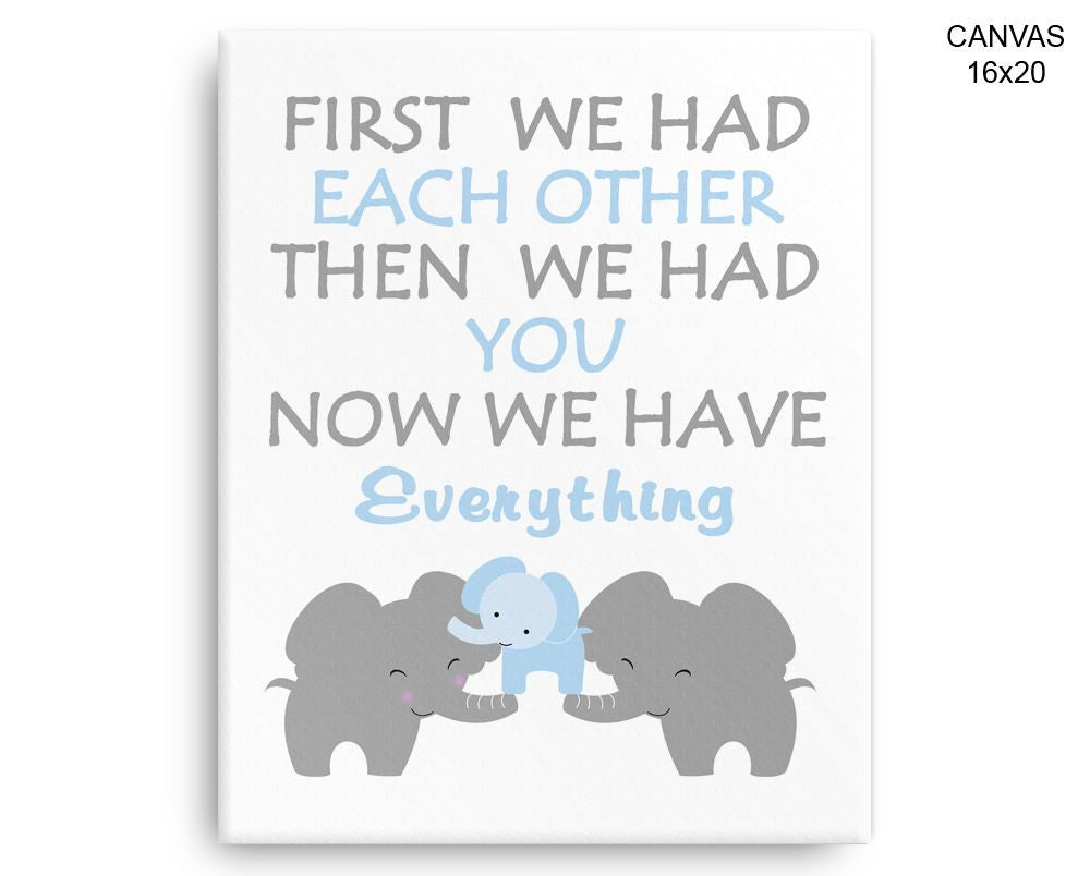 Elephant Print, Beautiful Wall Art with Frame and Canvas options available Nursery Decor