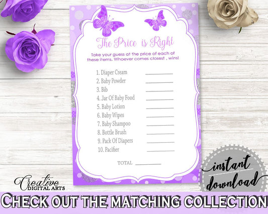 Price Is Right Baby Shower Price Is Right Butterfly Baby Shower Price Is Right Baby Shower Butterfly Price Is Right Purple Pink shower 7AANK - Digital Product