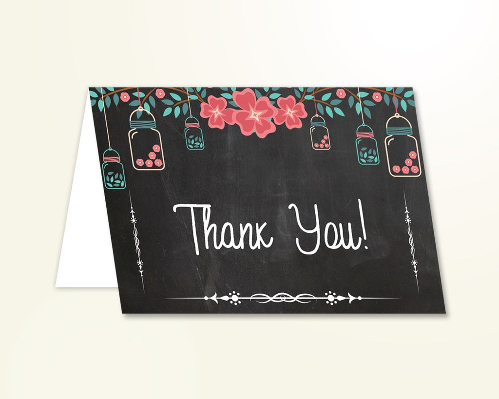Thank You Card Baby Shower Thank You Card Chalkboard Baby Shower Thank You Card Baby Shower Chalkboard Thank You Card Black Pink party NIHJ1 - Digital Product