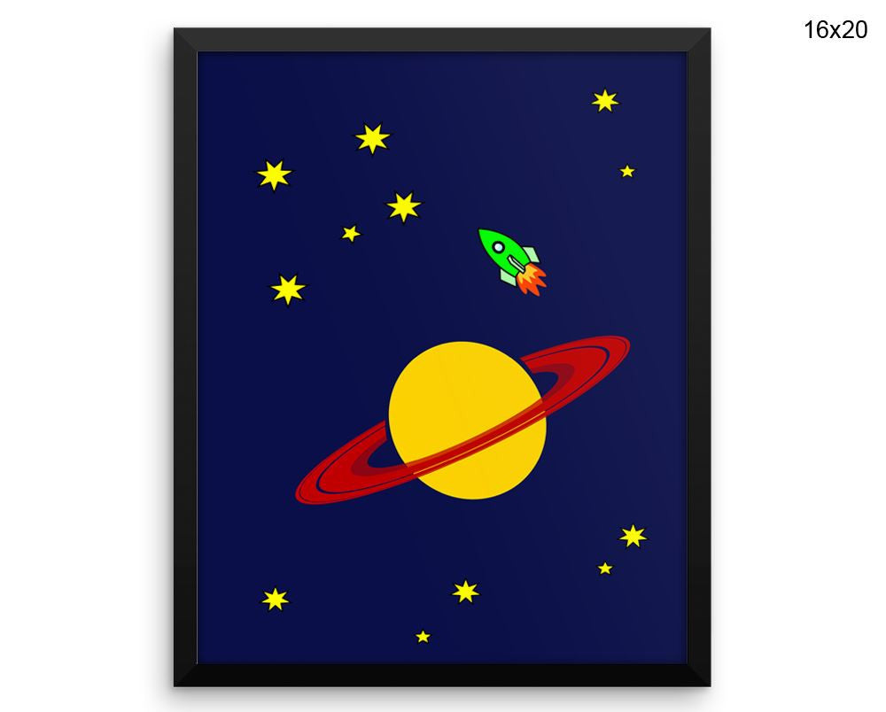 Planet Stars Print, Beautiful Wall Art with Frame and Canvas options available Nursery Decor