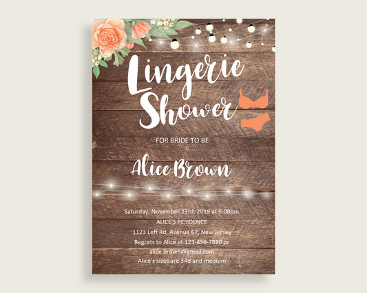 Lingerie Shower Invitation Bridal Shower Lingerie Shower Invitation Rustic Bridal Shower Lingerie Shower Invitation Bridal Shower SC4GE