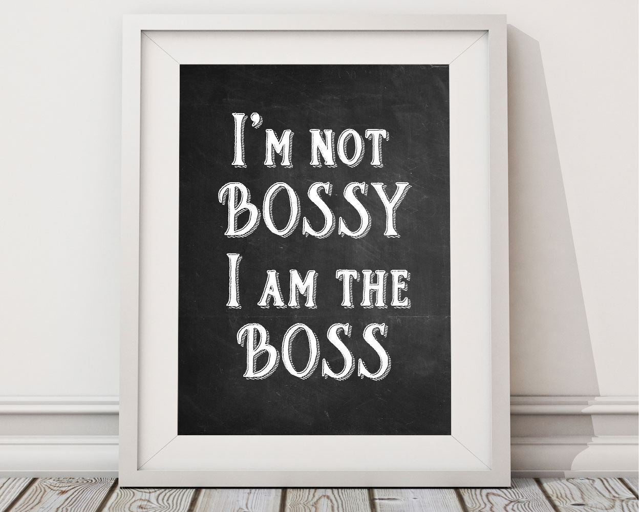 Wall Decor Boss Printable Bossy Prints Boss Sign Bossy Office Art Bossy Office Print Boss Printable Art Boss i am the boss chalkboard sign - Digital Download