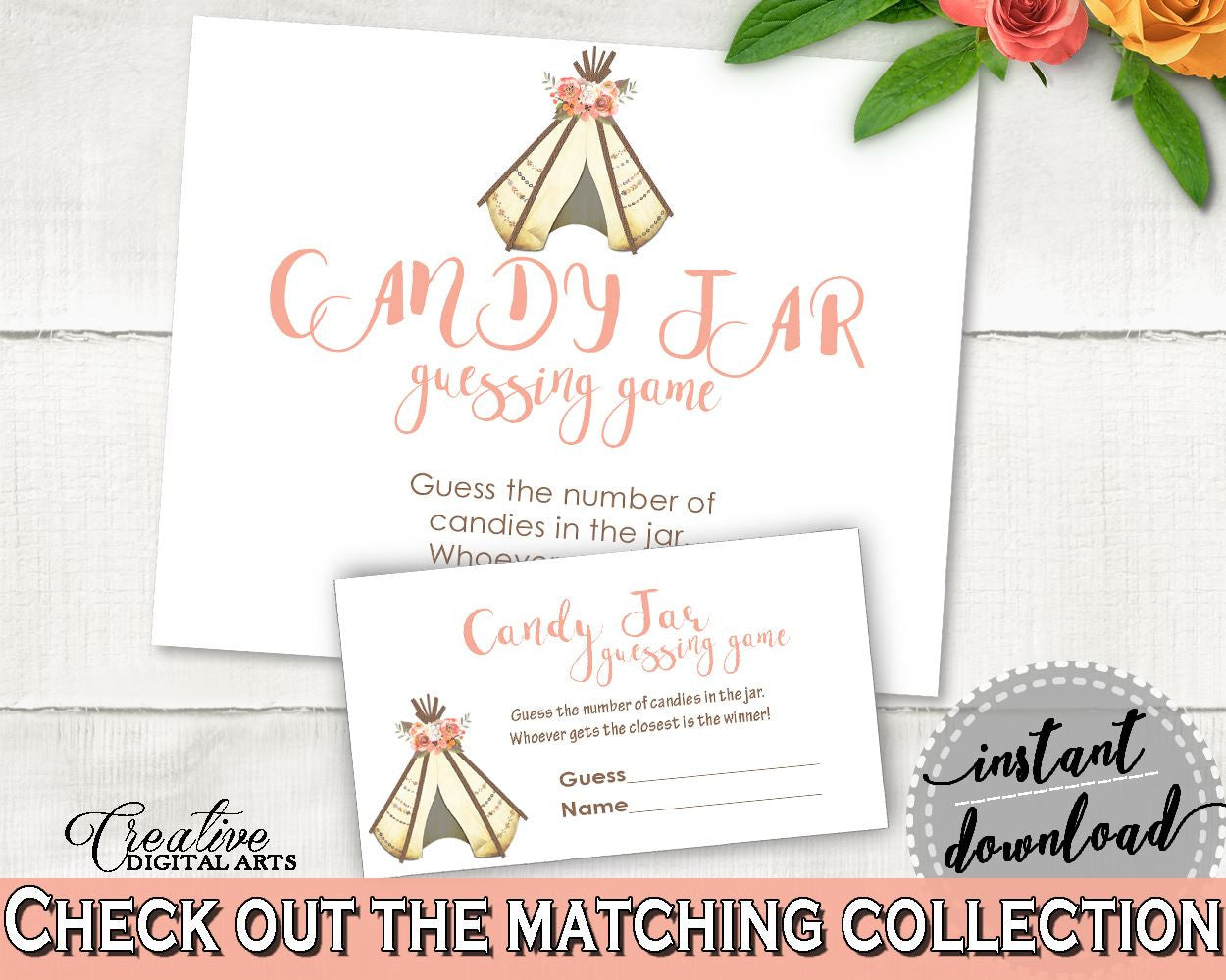 Candy Guessing Game Bridal Shower Candy Guessing Game Tribal Bridal Shower Candy Guessing Game Bridal Shower Tribal Candy Guessing 9ENSG - Digital Product