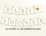 Banner Baby Shower Banner Stars Baby Shower Banner Baby Shower Stars Banner Gold White instant download party organization pdf jpg RKA6V - Digital Product