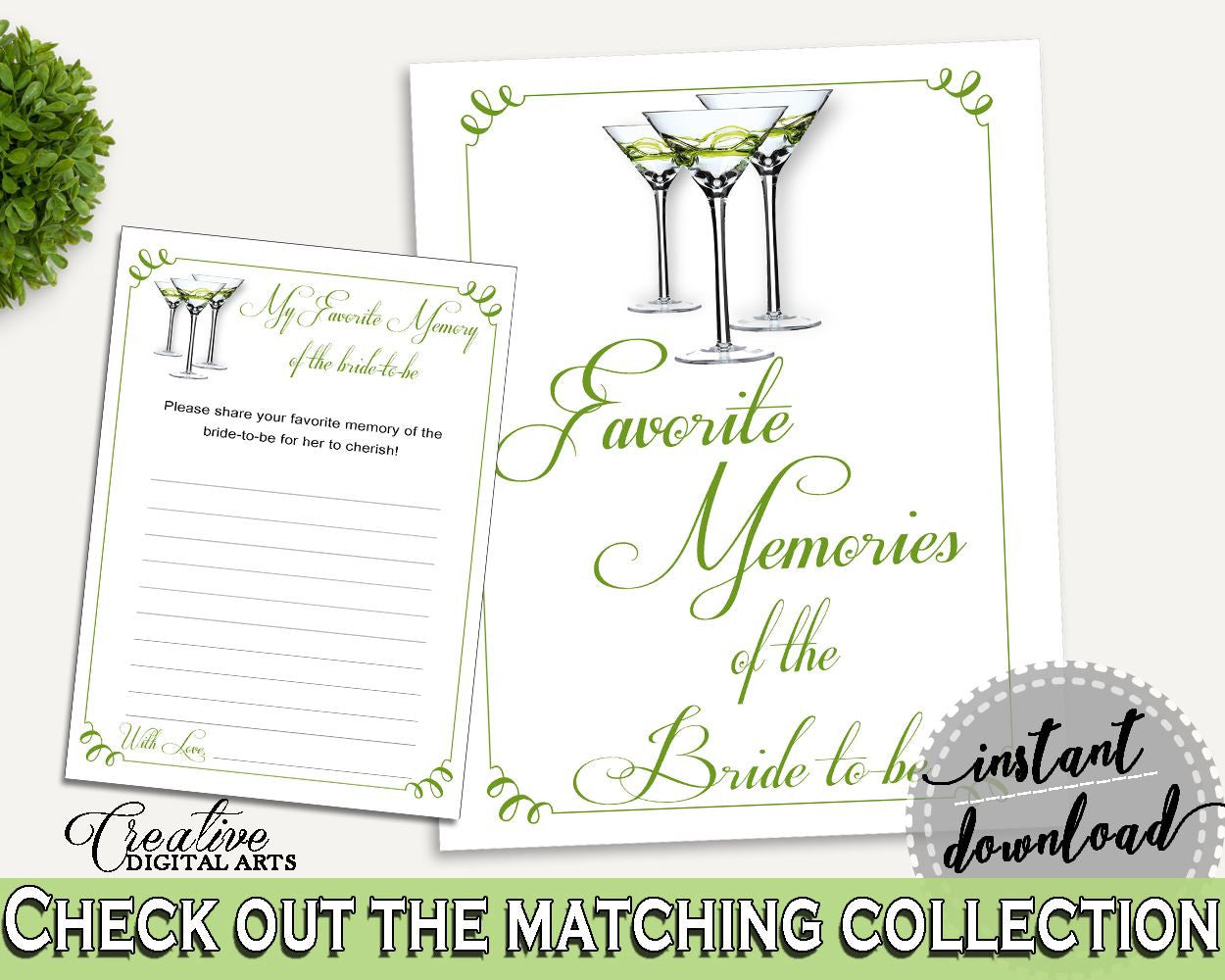 Favorite Memories Bridal Shower Favorite Memories Modern Martini Bridal Shower Favorite Memories Bridal Shower Modern Martini Favorite ARTAN - Digital Product