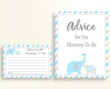 Advice Cards Baby Shower Advice Cards Elephant Baby Shower Advice Cards Blue Gray Baby Shower Elephant Advice Cards printable instant C0U64 - Digital Product