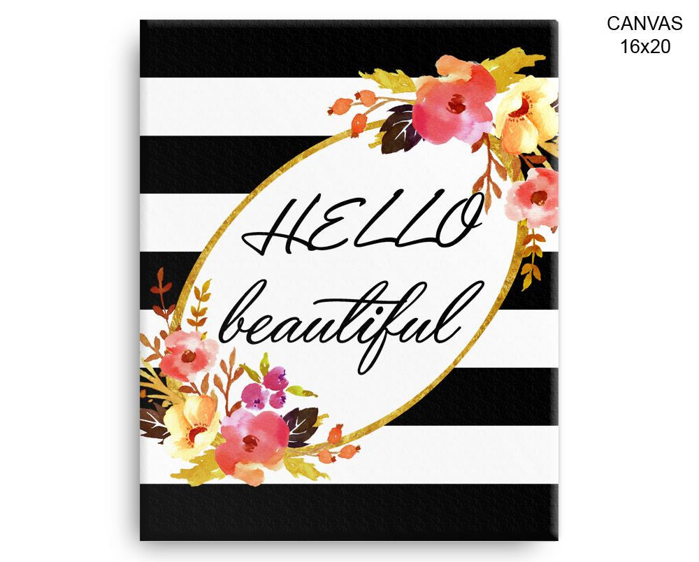 Hello Print, Beautiful Wall Art with Frame and Canvas options available Fashion Decor