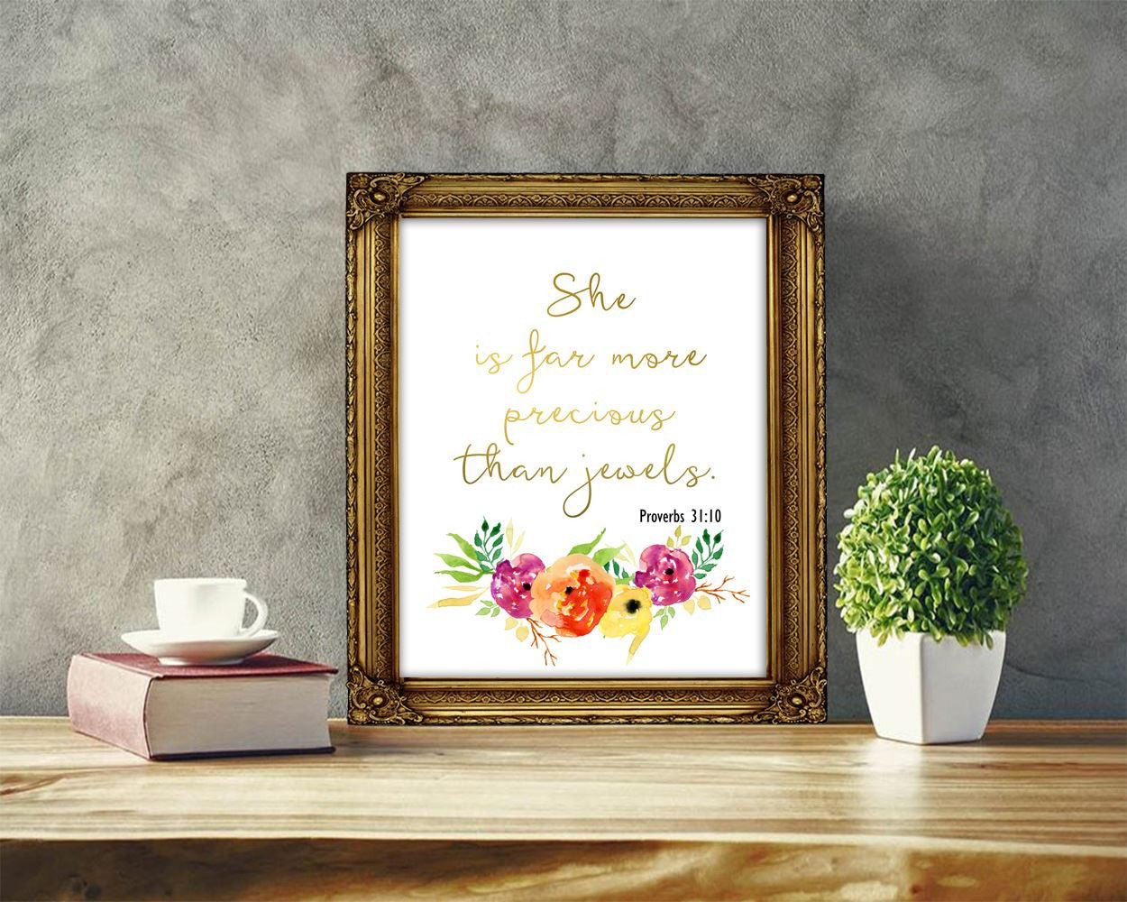 Wall Art She Is Far More Precious Than Jewels Digital Print She Is Far More Precious Than Jewels Poster Art She Is Far More Precious Than - Digital Download