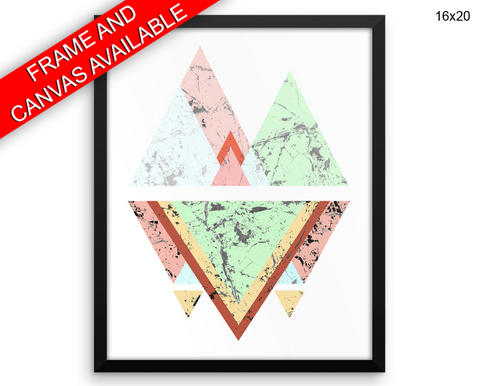Triangle Pastel Print, Beautiful Wall Art with Frame and Canvas options available Abstract Decor