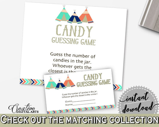 Candy Guessing Game Baby Shower Candy Guessing Game Tribal Teepee Baby Shower Candy Guessing Game Baby Shower Tribal Teepee Candy KS6AW - Digital Product