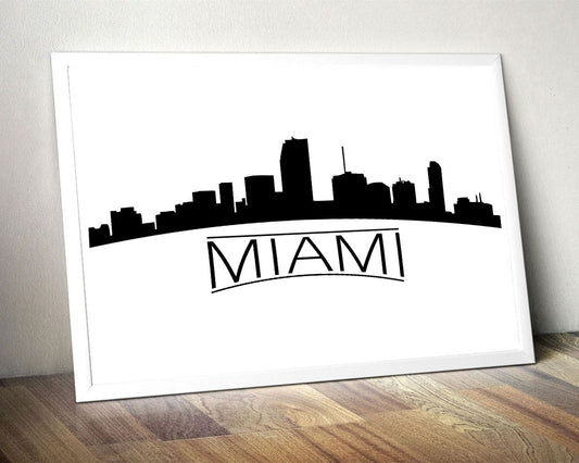 Wall Art Miami Skyline Digital Print Miami Skyline Poster Art Miami Skyline Wall Art Print Miami Skyline City Art Miami Skyline City Print - Digital Download