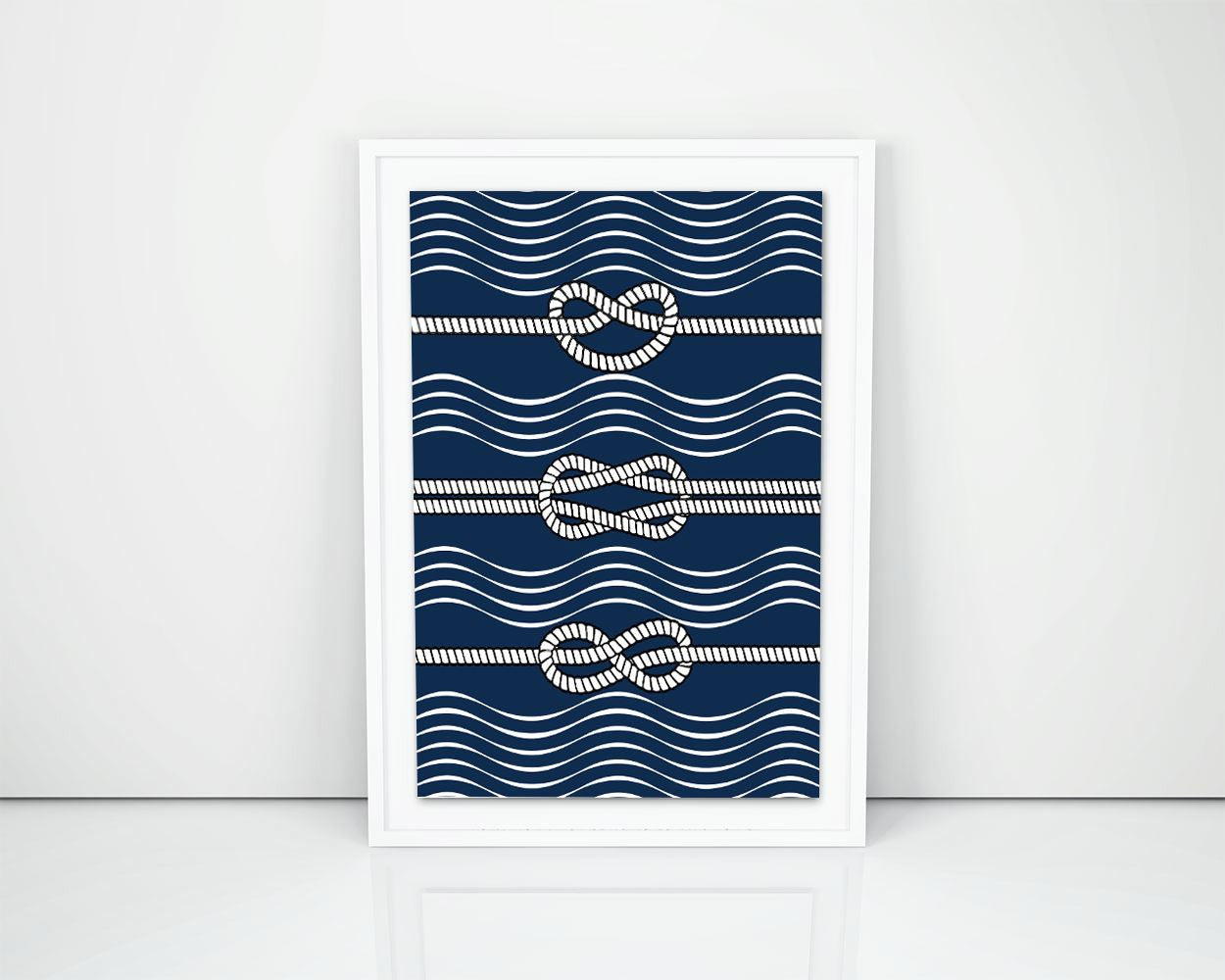 Wall Art Rope Digital Print Nautical Poster Art Rope Wall Art Print Nautical  Wall Decor Rope Sea nautical ropes navy blue knops print - Digital Download