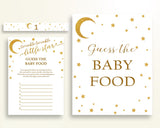 Baby Food Guessing Baby Shower Baby Food Guessing Stars Baby Shower Baby Food Guessing Baby Shower Stars Baby Food Guessing Gold White RKA6V - Digital Product