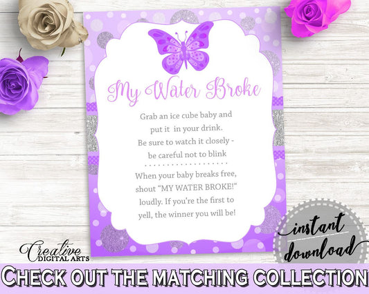 My Water Broke Baby Shower My Water Broke Butterfly Baby Shower My Water Broke Baby Shower Butterfly My Water Broke Purple Pink 7AANK - Digital Product