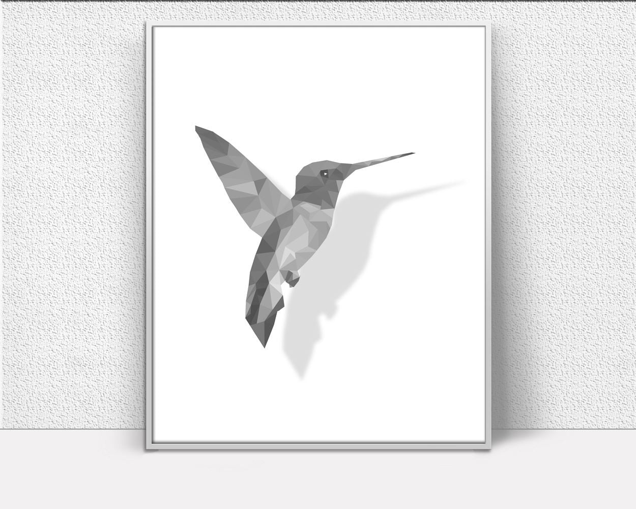 Wall Art Bird Digital Print Bird Poster Art Bird Wall Art Print Bird Low Poly Art Bird Low Poly Print Bird Wall Decor Bird Flying Humminbird - Digital Download