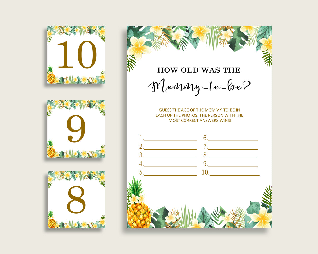 Green Yellow How Old Was The Mommy To Be, Gender Neutral Baby Shower Game Printable, Tropical Guess Mommy's Age Game, Instant 4N0VK