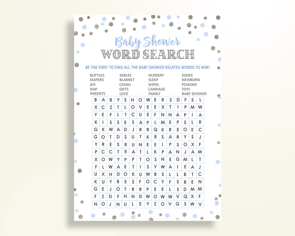Word Search Baby Shower Word Search Blue And Silver Baby Shower Word Search Blue Silver Baby Shower Blue And Silver Word Search OV5UG - Digital Product