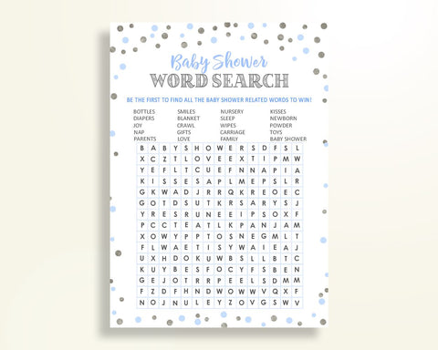 Word Search Baby Shower Word Search Blue And Silver Baby Shower Word Search Blue Silver Baby Shower Blue And Silver Word Search OV5UG - Digital Product