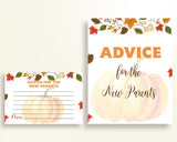 Advice Cards Baby Shower Advice Cards Autumn Baby Shower Advice Cards Baby Shower Pumpkin Advice Cards Orange Brown party supplies OALDE - Digital Product
