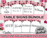 Table Signs Bridal Shower Table Signs Floral Bridal Shower Table Signs Bridal Shower Floral Table Signs Pink Purple party theme - BQ24C - Digital Product