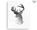 Deer Print, Beautiful Wall Art with Frame and Canvas options available Geometric Decor