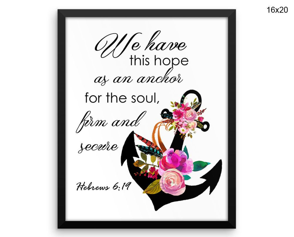 Hebrews Print, Beautiful Wall Art with Frame and Canvas options available Faith Decor