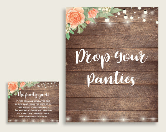 Drop Your Panties Bridal Shower Drop Your Panties Rustic Bridal Shower Drop Your Panties Bridal Shower Flowers Drop Your Panties Brown SC4GE