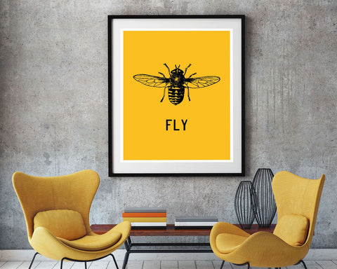 Wall Art Fly Digital Print Fly Poster Art Fly Wall Art Print Fly Home Art Fly Home Print Fly Wall Decor Fly insect - Digital Download