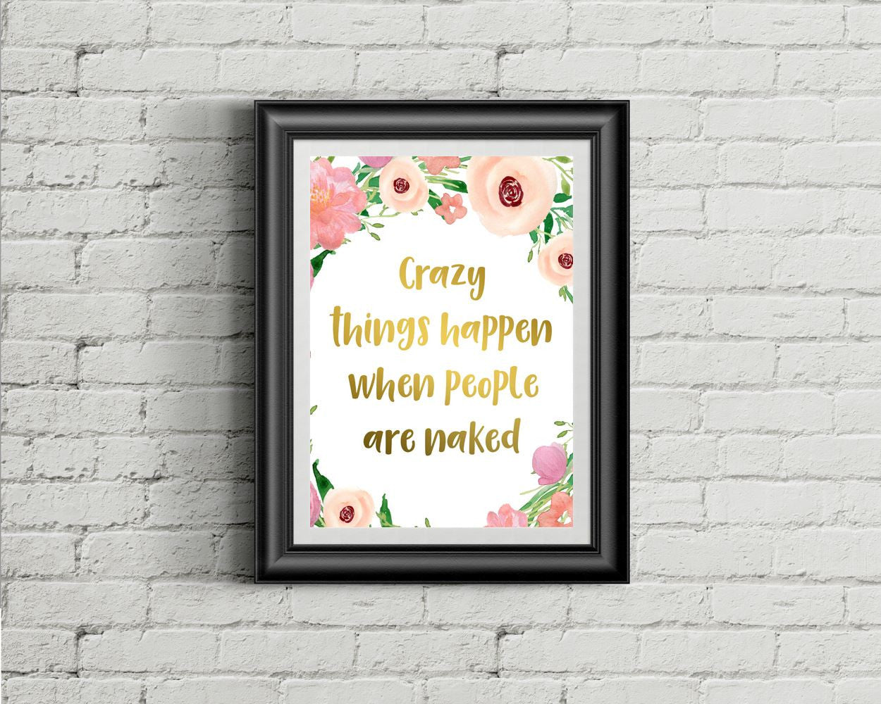 Wall Decor Funny Printable Naked Prints Funny Sign Naked  Printable Art Funny naked people naked sign two people love funny quote home decor - Digital Download