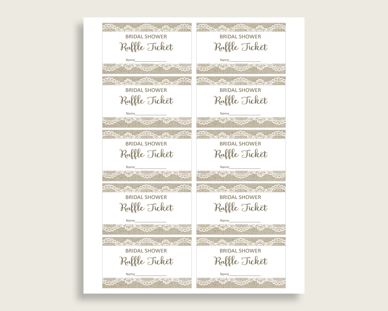 Raffle Ticket Bridal Shower Raffle Ticket Burlap And Lace Bridal Shower Raffle Ticket Bridal Shower Burlap And Lace Raffle Ticket NR0BX