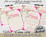Rehearsal Dinner Invitation Editable in Roses On Wood Bridal Shower Pink And Beige Theme, wedding rehearsal, party stuff, prints - B9MAI - Digital Product