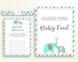 Baby Food Guessing Baby Shower Baby Food Guessing Turquoise Baby Shower Baby Food Guessing Baby Shower Elephant Baby Food Guessing 5DMNH - Digital Product