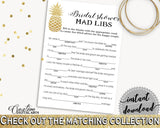 Mad Libs Game Bridal Shower Mad Libs Game Pineapple Bridal Shower Mad Libs Game Bridal Shower Pineapple Mad Libs Game Gold White 86GZU - Digital Product
