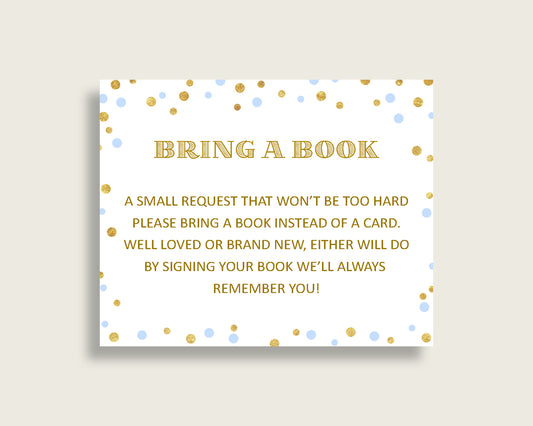 Bring A Book Baby Shower Bring A Book Confetti Baby Shower Bring A Book Blue Gold Baby Shower Confetti Bring A Book digital print cb001