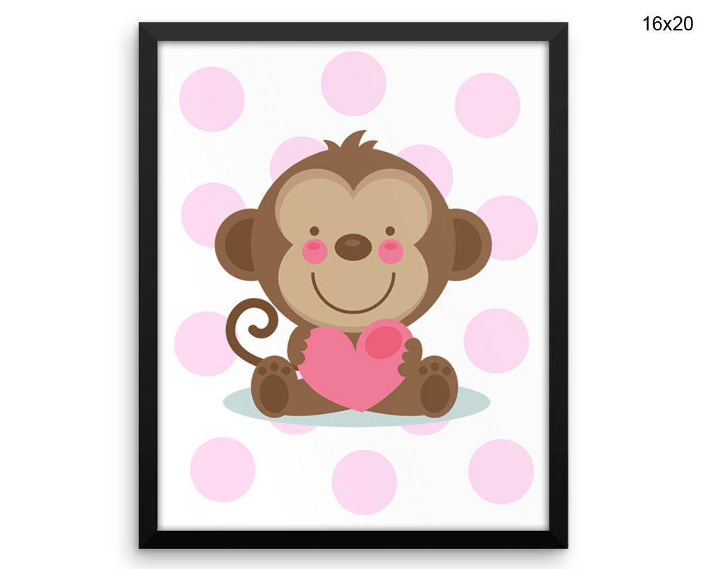 Monkey Print, Beautiful Wall Art with Frame and Canvas options available Nursery Decor