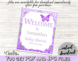 Welcome Sign Baby Shower Welcome Sign Butterfly Baby Shower Welcome Sign Baby Shower Butterfly Welcome Sign Purple Pink party plan 7AANK - Digital Product