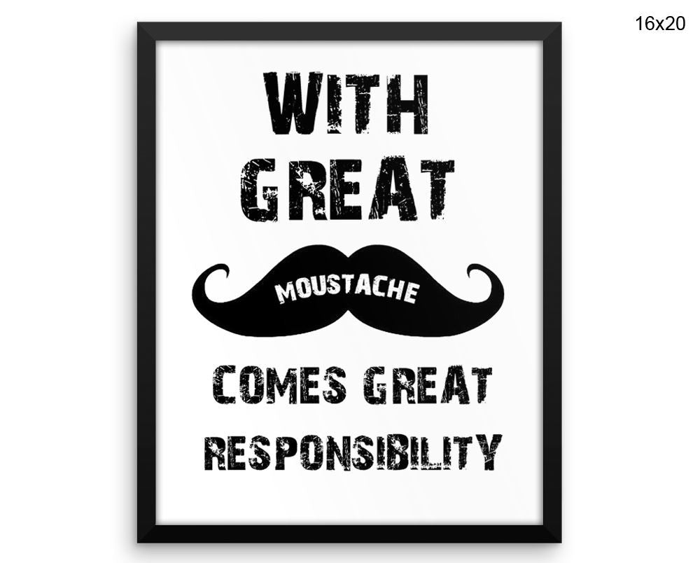 Moustache Print, Beautiful Wall Art with Frame and Canvas options available Home Decor