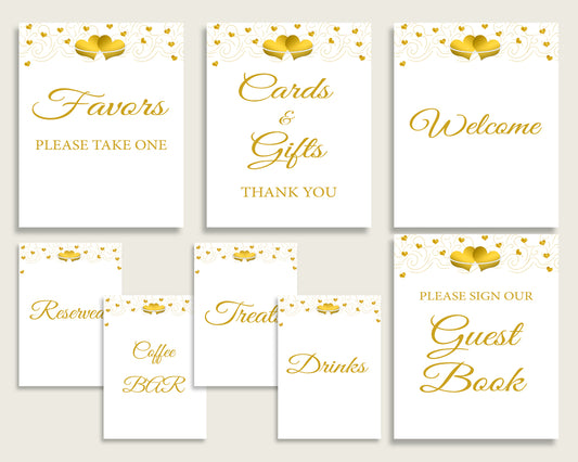 Table Signs Bridal Shower Table Signs Gold Hearts Bridal Shower Table Signs Bridal Shower Gold Hearts Table Signs White Gold prints 6GQOT