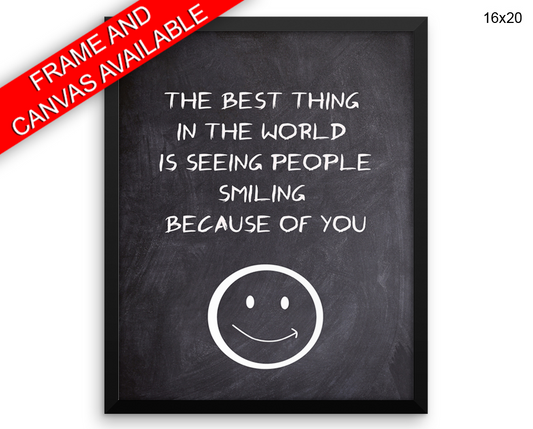 Smiling Print, Beautiful Wall Art with Frame and Canvas options available Inspirational Decor