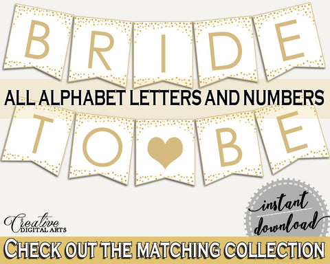 Banner Bridal Shower Banner Confetti Bridal Shower Banner Bridal Shower Confetti Banner Gold White party supplies, party décor CZXE5 - Digital Product