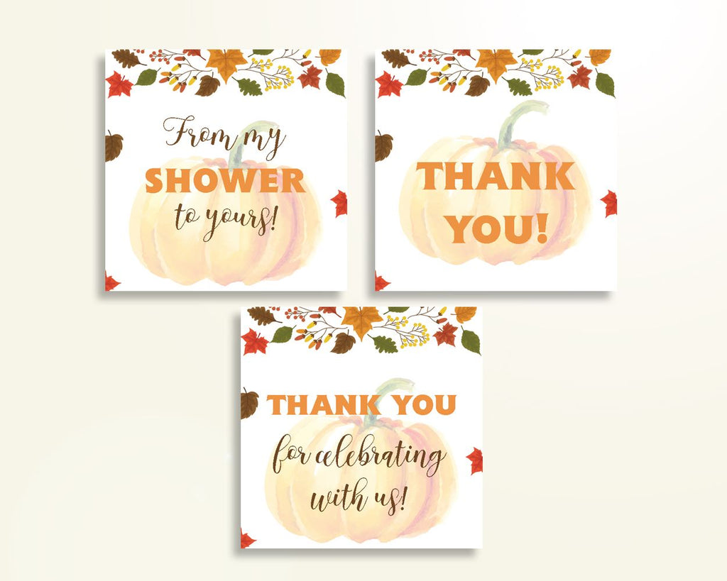 Thank You Tags Baby Shower Thank You Tags Autumn Baby Shower Thank You Tags Baby Shower Pumpkin Thank You Tags Orange Brown pdf jpg OALDE - Digital Product
