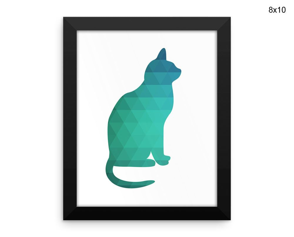 Geometric Cat Print, Beautiful Wall Art with Frame and Canvas options available Living Room Decor