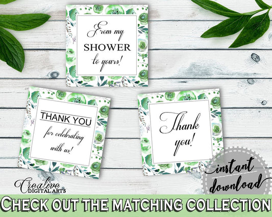 Favor Tags Bridal Shower Favor Tags Botanic Watercolor Bridal Shower Favor Tags Bridal Shower Botanic Watercolor Favor Tags Green 1LIZN - Digital Product