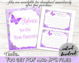 Advice Cards Baby Shower Advice Cards Butterfly Baby Shower Advice Cards Baby Shower Butterfly Advice Cards Purple Pink party ideas 7AANK - Digital Product