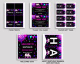 Birthday Roller Skates Party Decor Roller Skates Editable Package Pink Black Birthday Decoration Roller Skates Birthday Kit Girl 8NAK7
