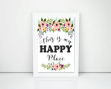 Wall Art Happy Place Digital Print Happy Place Poster Art Happy Place Wall Art Print Happy Place Home Art Happy Place Home Print Happy Place - Digital Download
