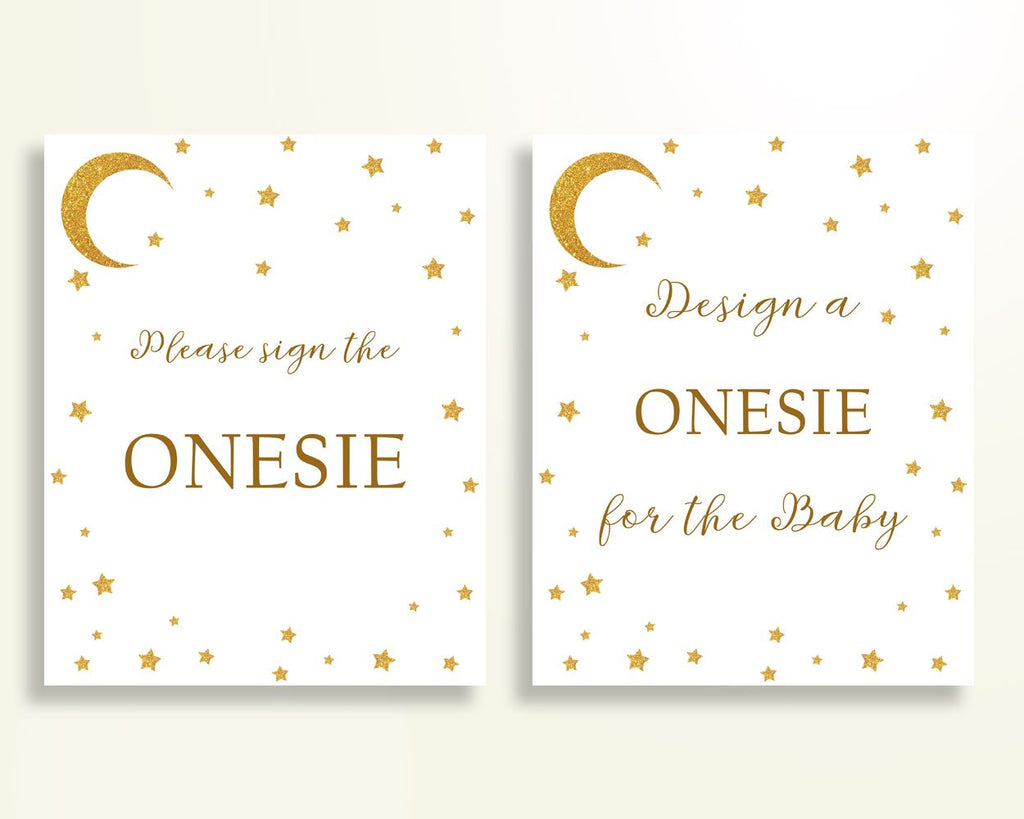 Sign The Onesie Baby Shower Design A Onesie Stars Baby Shower Sign The Onesie Baby Shower Stars Design A Onesie Gold White pdf jpg RKA6V - Digital Product