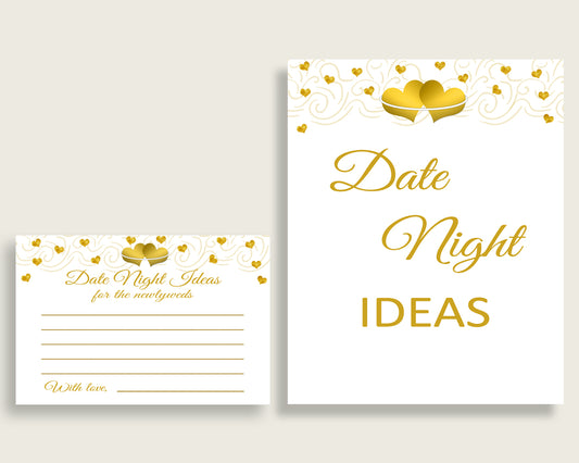 Date Night Ideas Bridal Shower Date Night Ideas Gold Hearts Bridal Shower Date Night Ideas Bridal Shower Gold Hearts Date Night Ideas 6GQOT