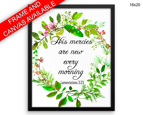 His Mercies Are New Every Morning Print, Beautiful Wall Art with Frame and Canvas options available