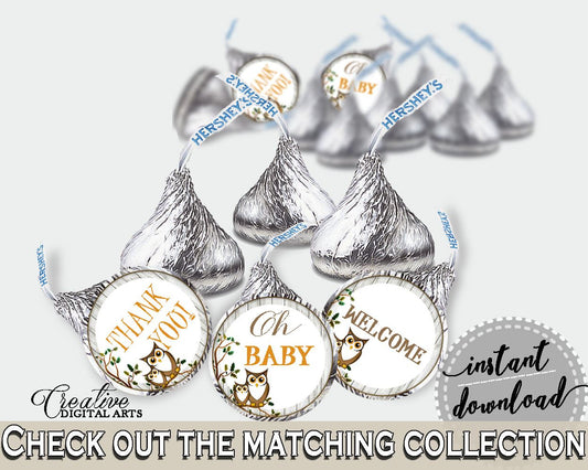 Hershey Kisses Baby Shower Hershey Kisses Owl Baby Shower Hershey Kisses Baby Shower Owl Hershey Kisses Gray Brown party stuff 9PUAC - Digital Product